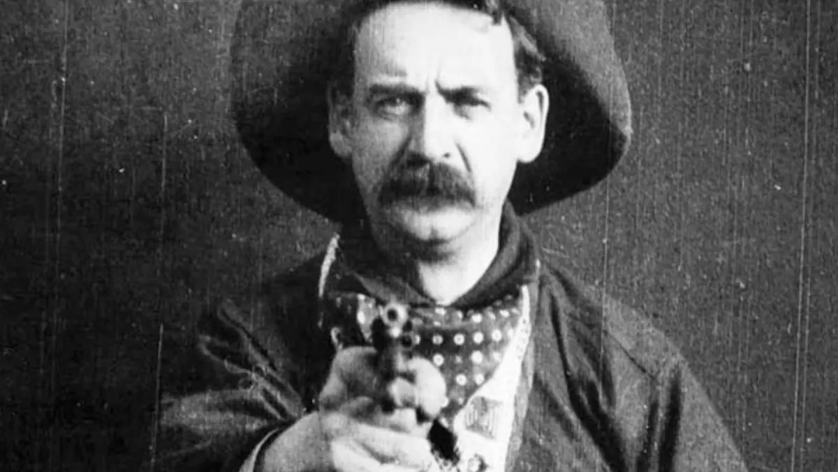 Still frame from the 1903 film, 'The Great Train Robbery'