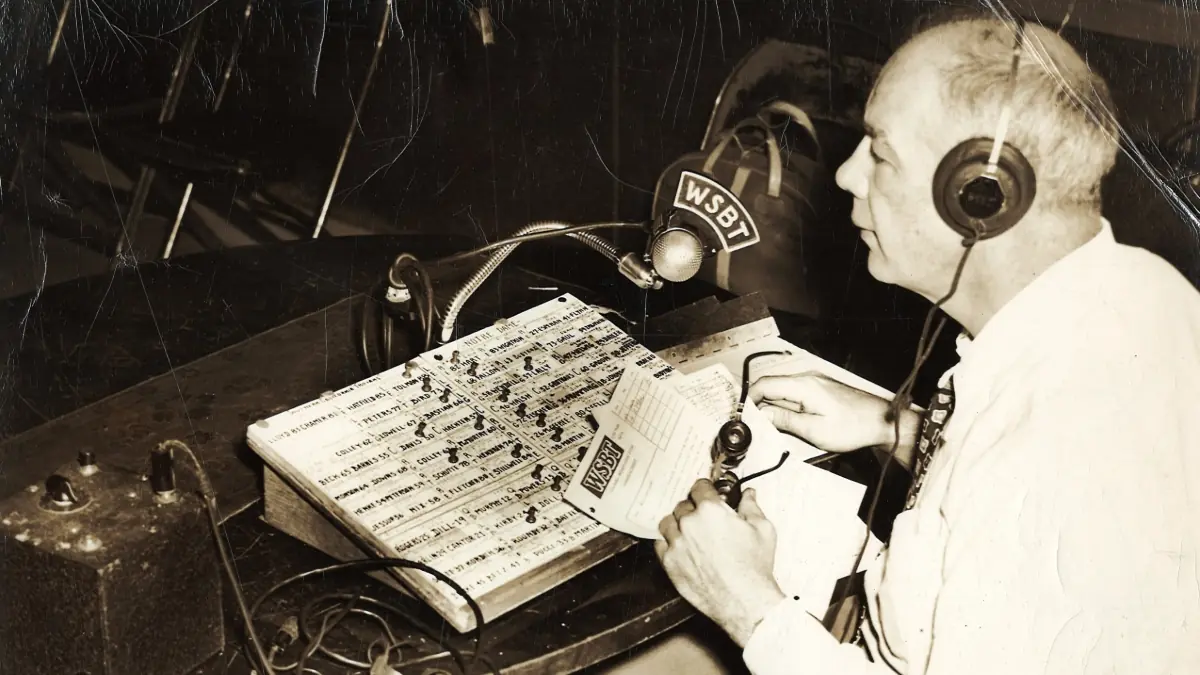 Joe Boland calls a game for WSBT.